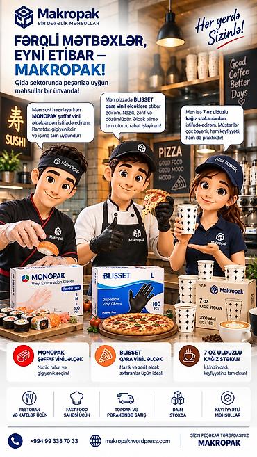 elcin meyxana: 🍣🍕☕ Fərqli mətbəxlər, eyni etibar — MAKROPAK! Suşi hazırlayarkən — 1