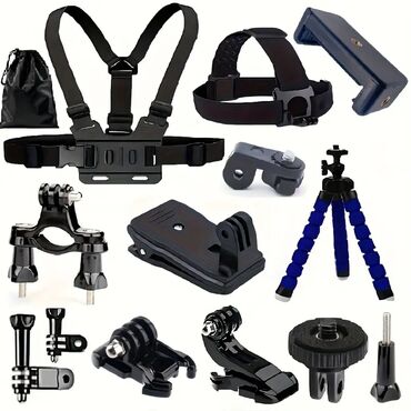 Action Camera Complete Mounting Kit - Adjustable Straps - Tripod &