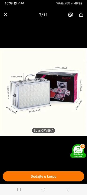 Šminka: Profesionalni kozmetički set šminke spakovan u prenosivi kofer — 5