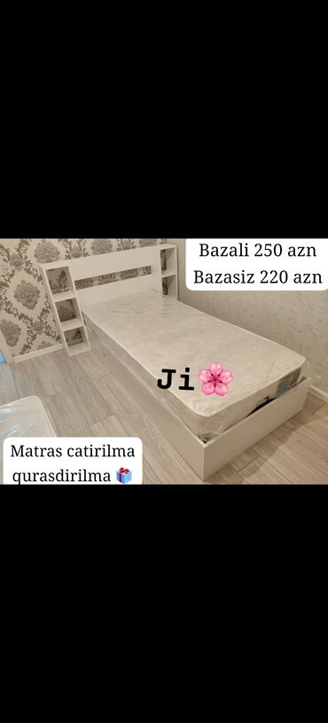 Çarpayılar: Təknəfərlik çarpayı, Bazasız, Matras ilə, Siyirməli — 6