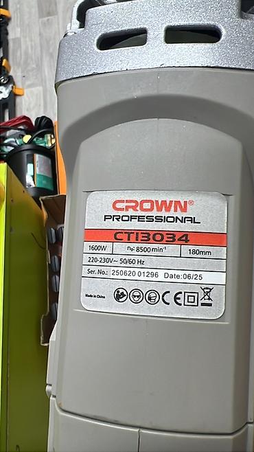 балгарка кроун: Новый, От электросети, Crown, 180 мм, Другая мощность, 8500 об/мин — 1