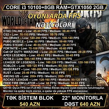 Masaüstü kompüterlər və iş stansiyaları: Oyun üçün Kompüter "Gaming DDR4 Lenovo Core i3 10100 8GB Ram GTX1050 — 2