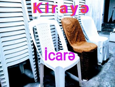 Avadanlığın icarəsi: Oturacaq - stul icarəsi. Plastik stulların kirayəsi. Ad günləri