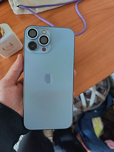 aiphone 13: IPhone 13 Pro Max, Б/у, 256 ГБ, Sierra Blue, Защитное стекло, 97 % — 2