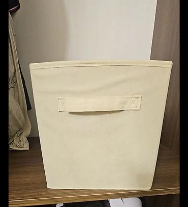 satin parça: Bej rəngli parça saxlama qutusu, 6 eded 29x29 — 1