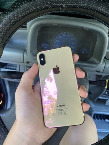 компьютеры qbox: IPhone Xs, Колдонулган, 256 ГБ, Matte Gold, Коргоочу айнек, Каптама, 74 %