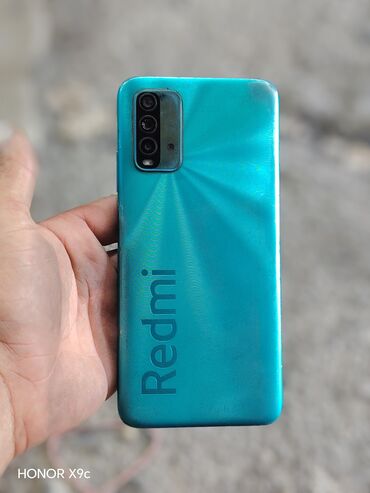 xacmaz telefonlar: Redmi 9T, 64 GB, rəng - Göy, Barmaq izi