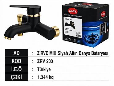 su ceken mator: Məhsul: G.M.S ZİRVE MIX Siyah Qızılı Banyo Bataryası - Model/Kod: ZRV — 1