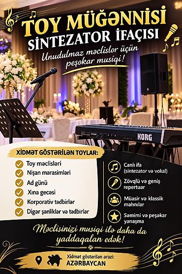 ana dili gunune aid resimler: Xidmət: Toy müğənnisi və sintezator ifaçısı Peşəkar canlı ifa — 1