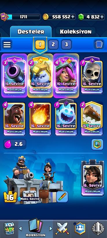 Kolleksiya kartları: Clash Royale hesabı Xüsusiyyətlər - Kral səviyyəsi/kartlar: çoxlu — 7
