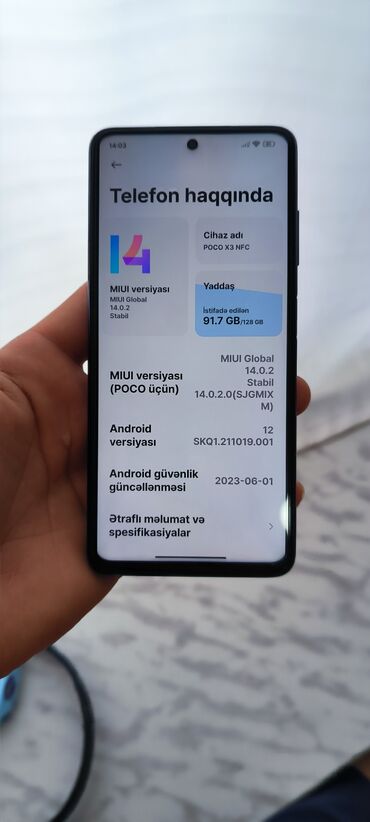 Poco: Poco X3 NFC, 128 GB, rəng - Mavi, Barmaq izi — 7