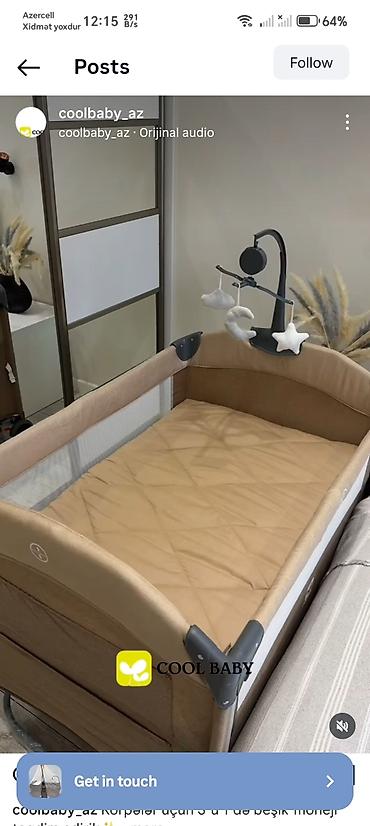 mebel kreditle: Uşaq beşiyi – Cool Baby yan yataq tipi - Yan tərəfi açılıb-bağlanan — 2