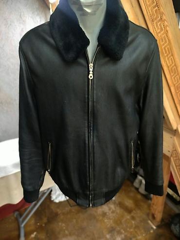 Kişi dəri gödəkçəsi - Rəng: qara - Material: hamar dəri (xarici)