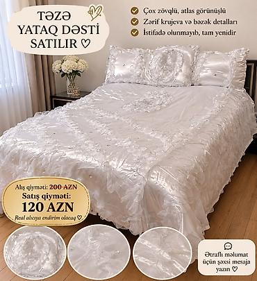 çilədağı bitkisi hardan almaq olar: Atlas görünüşlü zərif “yeni” yataq dəsti - Rəng: Ağ, parlaq atlas — 1
