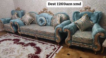 Yataq otağı dəstləri: Yeni, Divan, 2 kreslo, Bazasız, Açılmayan