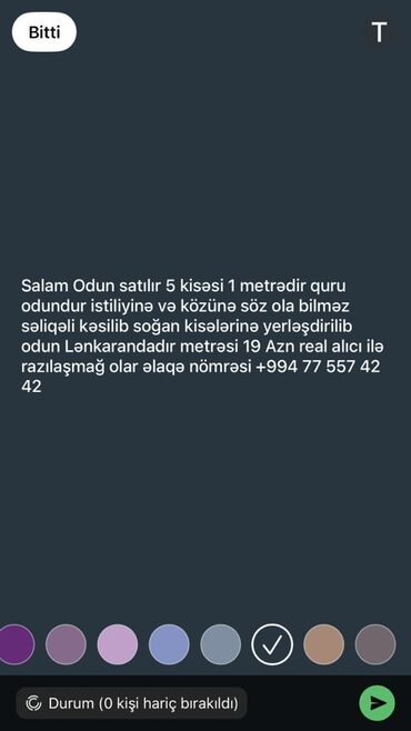 Toxumlar: Salam. Lənkəranda satışda quru odun var. 5 kisə 1 metrə bərabərdir
