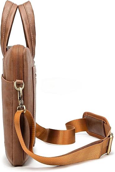 baqaj çantası: Noutbuk çantası Kinmac 360 PU Leather 13 inch-14 inch Coffee — 3