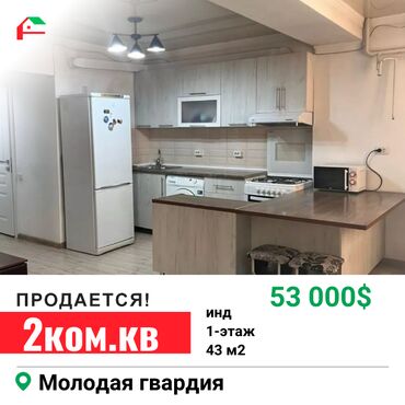 молодая гвардия московская: 2 комнаты, 43 м², Индивидуалка, 1 этаж, Евроремонт