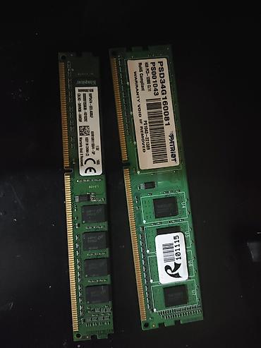 Məhsul: DDR3 masaüstü RAM modulları (2 ədəd) - Kingston: 4 GB -