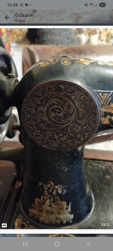 Qədim tikiş maşınları: Məhsul: Singer mexaniki tikiş maşını, taxta qapaqlı stol üstü model — 5