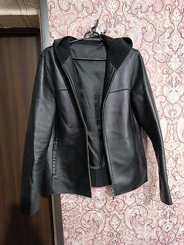leather jacket: Кожаная куртка с капюшоном, черная - Материал: натуральная кожа — 1