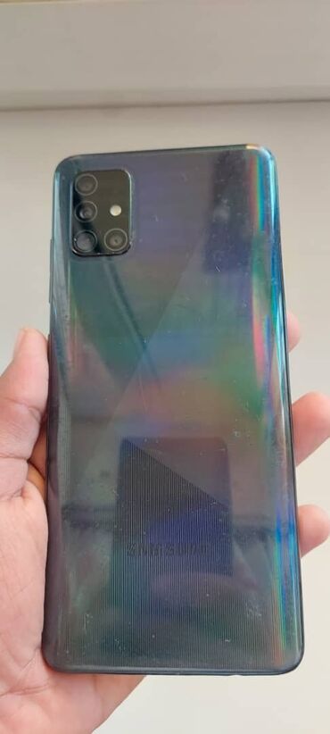 телефон бишкек бу: Samsung Galaxy A51, Б/у, 64 ГБ, цвет - Голубой, 2 SIM