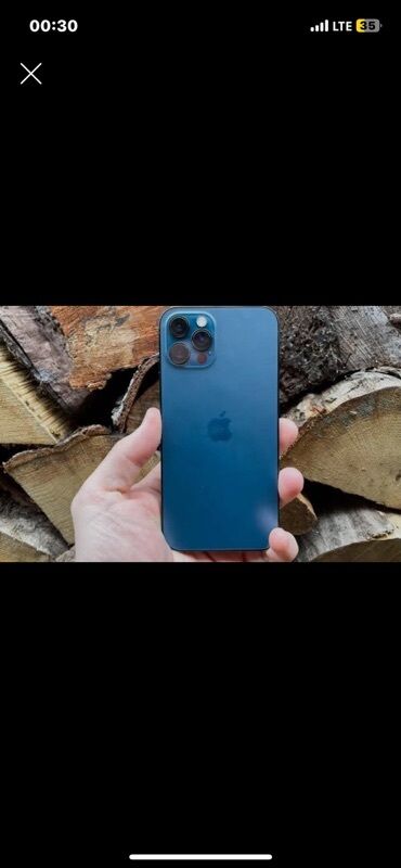 айфон на расрочку: IPhone 12 Pro, Б/у, 128 ГБ, Pacific Blue, Защитное стекло, Чехол, 83 %