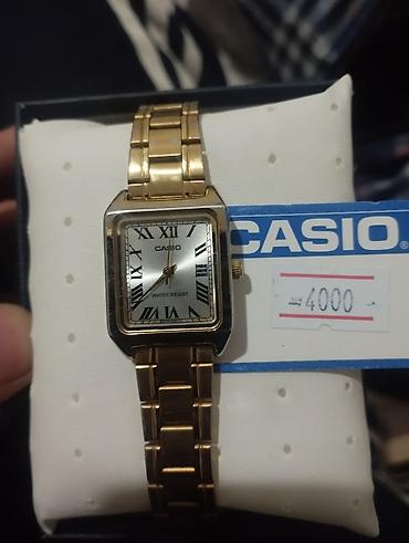 часы casio: CASIO наручные часы, классический прямоугольный корпус в золотистом — 1