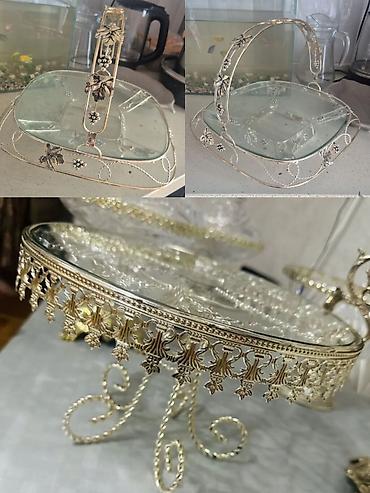 Şüşə və metal dekorativ qab dəsti - Kvadrat formalı şüşə lalafo.az -da Şüşə və metal dekorativ qab dəsti - Kvadrat formalı şüşə