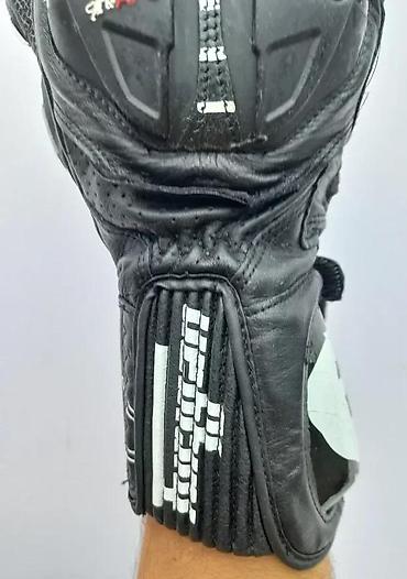 alligator rs 62: Sportske moto rukavice – duge manžetne, crna boja sa belim detaljima — 4