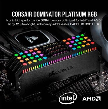 Оперативная память (RAM): Оперативная память, Б/у, Corsair, 32 ГБ, DDR4, 3466 МГц, Для ПК