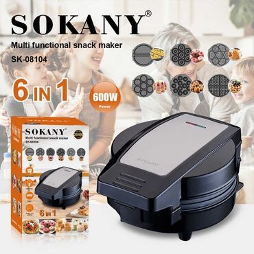 Плойки и щипцы: Вафельница 6 в 1 Sokany SK-08104 – универсальный помощник на кухне! 🧇✨