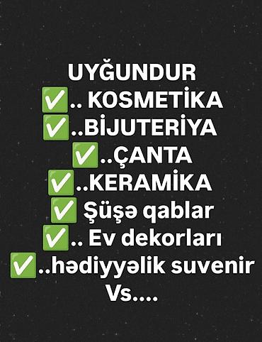findiq bagi satilir: Mağaza daxilində ayrıca yer uyğun qiymətə icarəyə verilir. İşini — 2