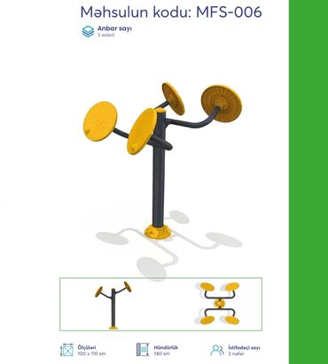 Digər trenajorlar: Açıq hava fitnes avadanlıqları – sarı/qrafit rəng palitrası, metal — 10