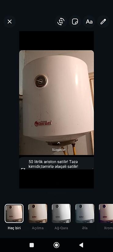 Ariston 50 l, İşlənmiş, Kredit yoxdur, Ödənişli çatdırılma