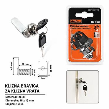KMT Brava 9367773 – klizna bravica za klizna vrata Praktična bravica