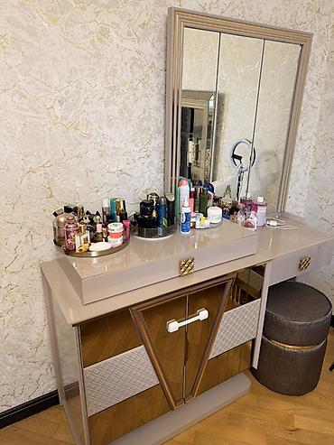mdf panel: Vizaj/Make-up masası və güzgü dəsti - Zərif klassik-modern dizayn — 2