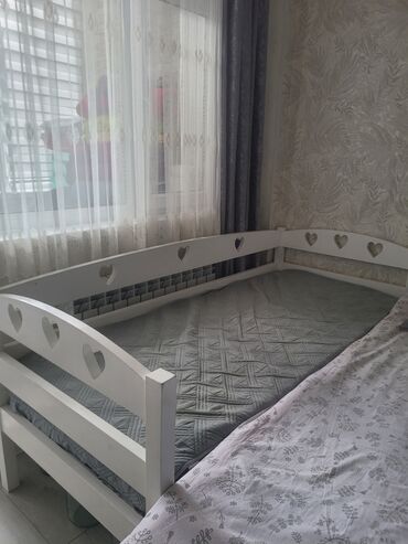 Детские односпальные кровати: Детская односпальная кровать, Новый, Для девочки, С матрасом, Дерево, Самовывоз at lalafo.kg Детские односпальные кровати: Детская односпальная кровать, Новый, Для девочки, С матрасом, Дерево, Самовывоз