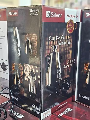 Samovarlar: Elektrikli samovar silver model: sl-0056 elektri̇k semaver 5l — 12