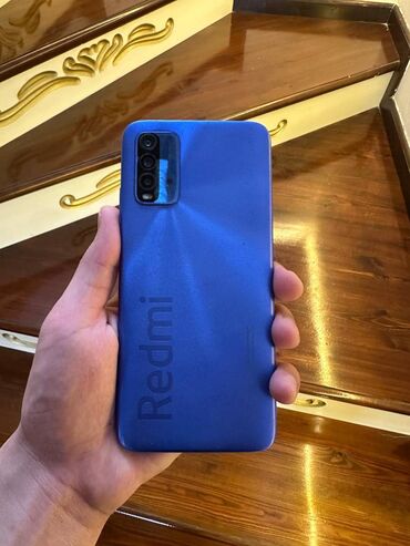 xiaomi telefonlari: Xiaomi Redmi 9T, 64 GB, rəng - Göy, 
 Barmaq izi, İki sim kartlı, Face ID