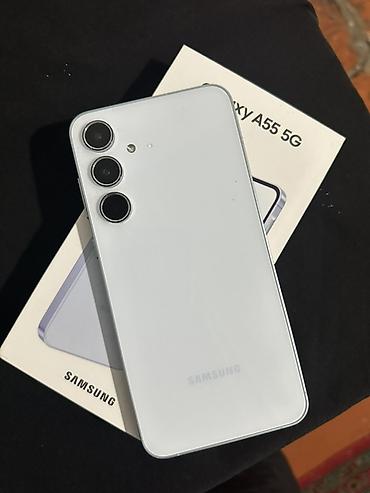 Samsung Galaxy A55 5G, Б/у, 128 ГБ, цвет - Серебристый, 2 SIM