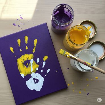 Открытки: Картины Отпечатки ладони рук наборы Отпечаток ладони на холсте Наборы — 16