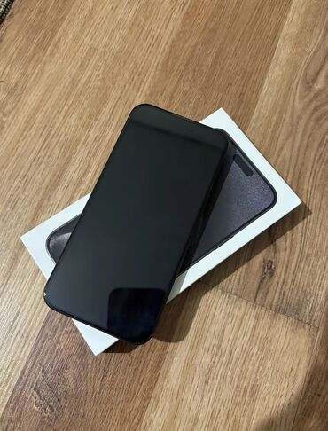 купить айфон в бишкеке дешево: IPhone 15 Pro Max, Б/у, 256 ГБ, Black Titanium, Защитное стекло, Чехол, Коробка, 90 %