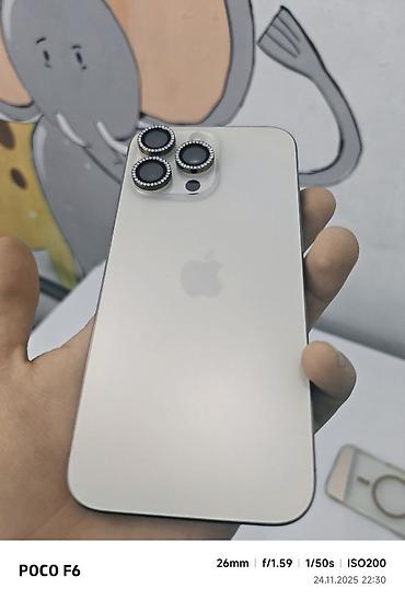 Уюлдук телефондор жана аксессуарлар: IPhone 16 Pro Max, Колдонулган, 256 ГБ, Desert Titanium, Куту, 97 % — 2