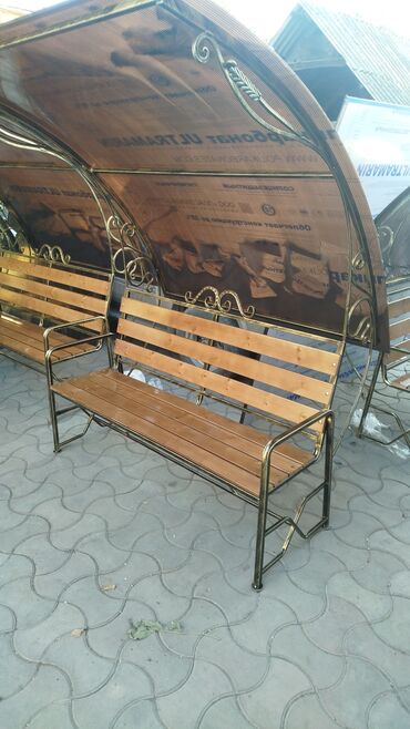 Садовые зонты: Скамейка с навесом 15000сом скамейка с подлокотник 6500 — 16