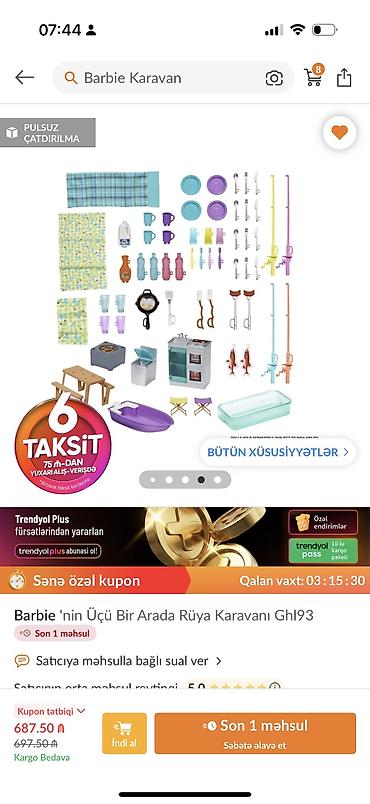 dendi oyun: Orgınal barbıe karavan,540manata alınıb,tezedır,qiymet yaxilib — 7