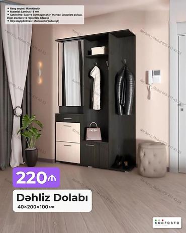 Mebel: Dəhliz dolabı – 40×200×100 sm - Material: 18 mm laminat - Rəng — 1