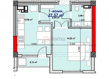 Продажа квартир: 1 комната, 38 м², Асанбай мкр Элитка, 3 этаж, Дизайнерский ремонт — 2