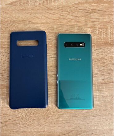 Boşqablar: Samsung Galaxy S10 Plus, 128 GB, rəng - Göy, Sensor, Barmaq izi, Simsiz şarj