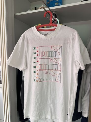 стильная молодежная рубашка: Мужская футболка, M (EU 38), Puma, Б/у, цвет - Белый, Самовывоз